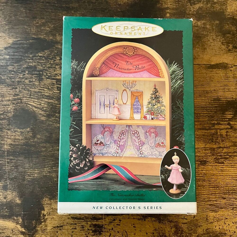 Vintage 1996 Hallmark The Nutcracker Ballet #1 Stage & Clara Ornament NIB